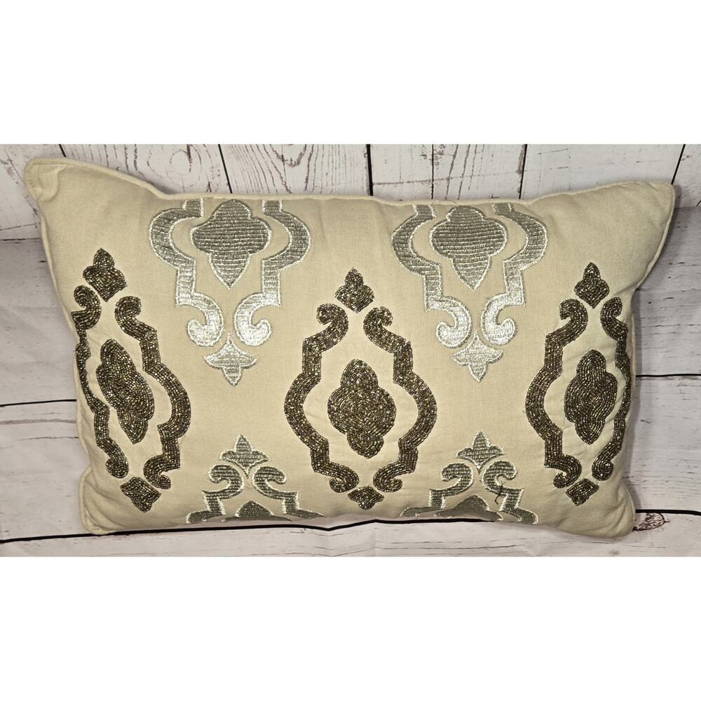 Pier 1 Beaded/Embroidered Moroccan-Inspired Throw Pillow with zipper closure